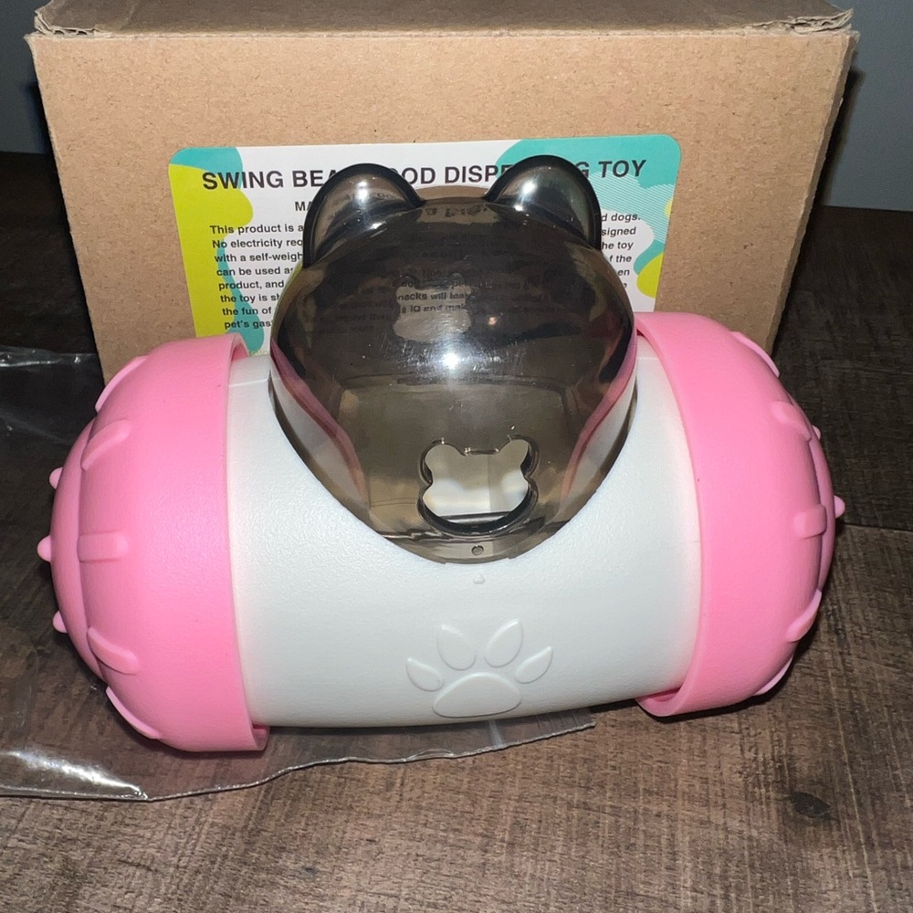 Lot of 8- Pet Pink and White Bear Slow Food Dispenser Toy